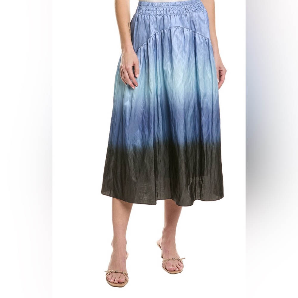 NWT Vince Dip Dyed Blue Midi Skirt Sz 14 - retail 495$